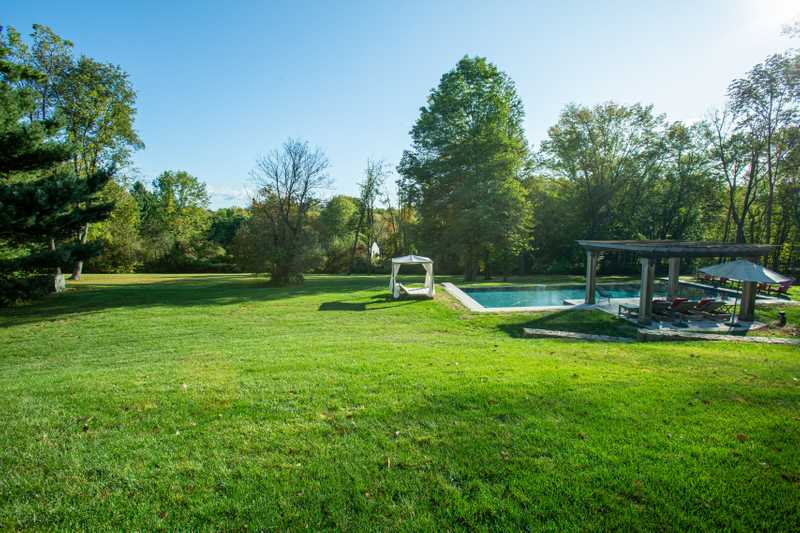 Lawn and pool